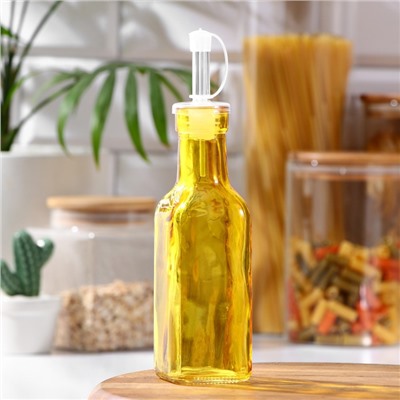 Бутылка для соусов и масла Доляна «Галерея», 200 мл, h=19 см, стекло, жёлтая