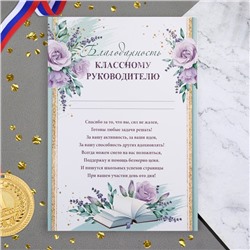 Благодарность «Классному руководителю!», 21.6×30.3 см