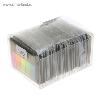 Блок - закладка с липким краем, 45×12 мм, пластик, 5 цветов по 20 листов, флуоресцентные, Z-сложение, в диспенсере