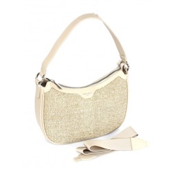 Сумка женская иск/кожа+текстиль DJ-СМ 7433-OATMEAL BEIGE,  1отд,  плечевой ремень,  бежевый 263870