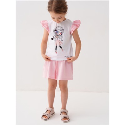 Комплект для девочки: футболка, шорты