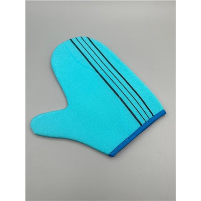 Bath Towel Мочалка-рукавица для душа с пилинг-эффектом, уплотненная, голубой