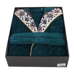 Халат Велюровый Женский (L) Ahsen Petrol Bayan Bornoz Large - EcoCotton