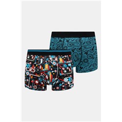 Bokserki bawełniane męskie z domieszką elastanu wzorzyste (2-pack) kolor multicolor