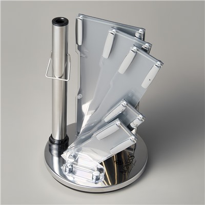 НАБОР НОЖЕЙ AGNESS НЖС НА ПЛАСТИКОВОЙ ВРАЩАЮЩЕЙСЯ ПОДСТАВКЕ 8 ПР.