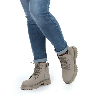 01-P8305-3 GRAY/BEIGE Ботинки демисезонные женские (натуральная кожа)