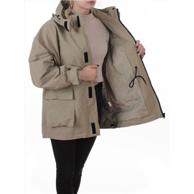 3097 GREY/GREEN Куртка демисезонная женская (100 гр. холлофайбер)
