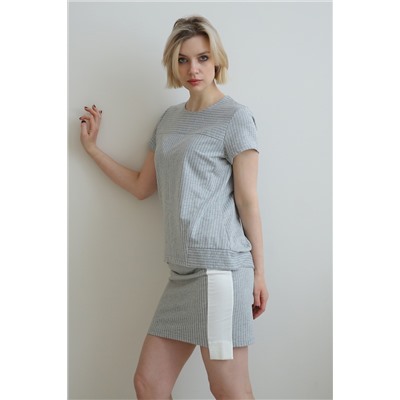 Юбка женская 20-063L3 меланж/полоска