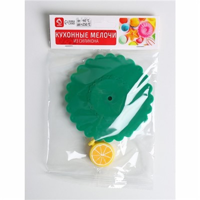 Крышка - непроливайка силиконовая Доляна «Лимон» d=11 см, зелёная