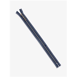 Молния металлическая, №3, неразъёмная, замок автомат, 30 см, тёмно-синяя