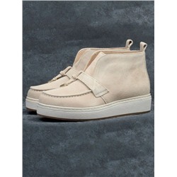 01-5172-5 BEIGE Ботинки женские демисезонные (натуральная замша, байка)