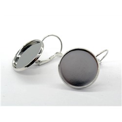 Основы для сережек 18мм серебристые, 1 пара