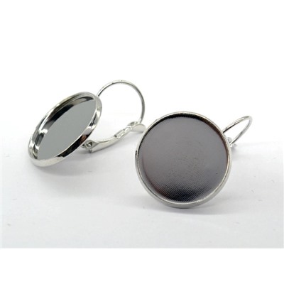 Основы для сережек 18мм серебристые, 1 пара