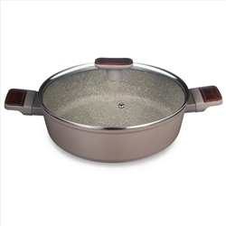 СОТЕЙНИК СО СТЕКЛ. КРЫШКОЙ И АНТИПРИГАРНЫМ ПОКРЫТИЕМ PFLUON MARBLE, 26*7,5 СМ