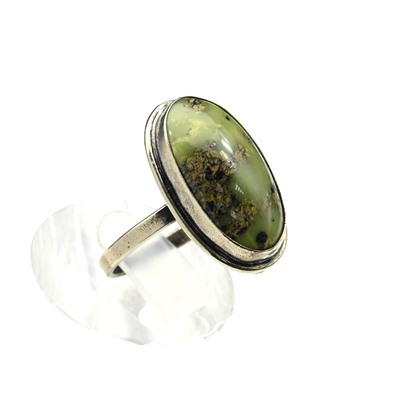 Кольцо змеевик "Овал" 15*23мм, размер 17,5