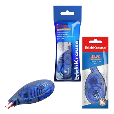 Корректирующая лента 5 мм × 8 м, ErichKrause Extra, корпус синий, европодвес