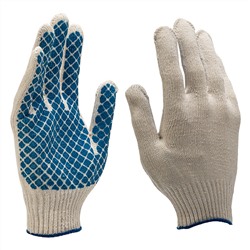 Перчатки х/б, ПВХ покрытие, "Шахматный облив", 10 класс