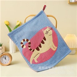 Zhiyang towel, four-layer cotton jacquard gauze, stretch cat square towel, soft absorbent kitchen towel factory price wholesale