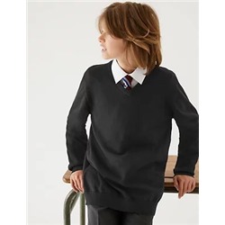 2pk Unisex Pure Cotton School Jumper (3-18 Yrs)