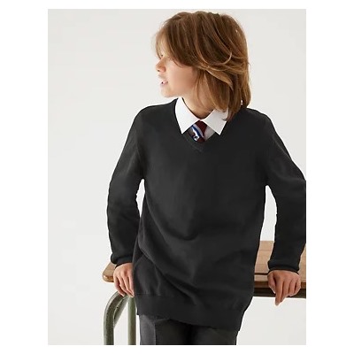 2pk Unisex Pure Cotton School Jumper (3-18 Yrs)