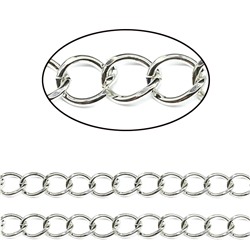 Цепочка для украшений, звено 18*22мм цв.серебристый, 50см.