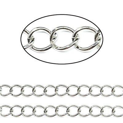 Цепочка для украшений, звено 18*22мм цв.серебристый, 50см.