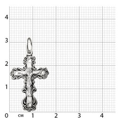 крест из серебра частично черненый штампованный