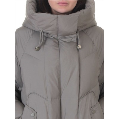 A621 GRAY/GREEN Пальто зимнее женское (200 гр. холлофайбер)
