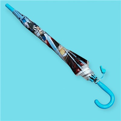 Зонт-трость для мальчика с мультгероями полуавтомат Арт 001/1