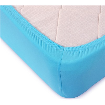 Простыня трикотажная на резинке голубой Текс-Дизайн