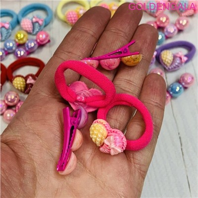 Набор аксессуаров для волос (резинка 2 + зажимы 2 "уточки") НД 3 тип 2