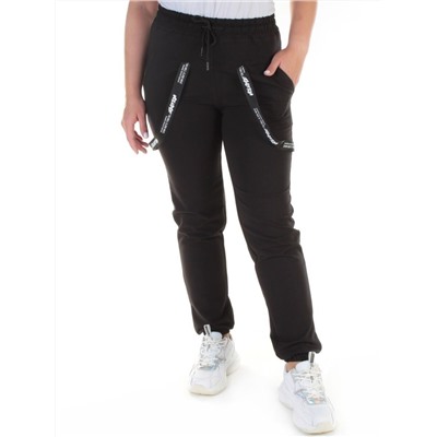 QB-81 BLACK Брюки спортивные женские (95% хлопок, 5% стрейч) P&S
