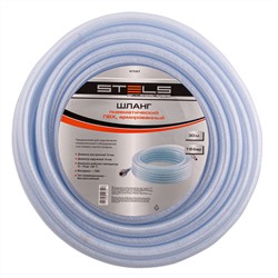 Шланг пневматический ПВХ, 10 x 16 мм, 18 бар, армированный, прозрачный, быстросъемное соединение, 30 м Stels