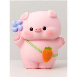 Копилка «Pig carrot bag», pink (24 см), пластик