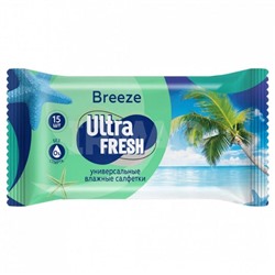 Салфетки влажные Ultra Fresh Breeze, 15 шт.