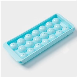 Форма для льда «Шар», 20 ячеек, пластик, голубая