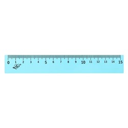 Набор чертёжный 4 предмета (линейка 15 см, угольник 30 °/ 60 °, 10 см; угольник 45 °/ 45 °, 8 см; транспортир 180 °, 9 см), прозрачный синий