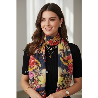 Шарф шифоновый с цветочным принтом Арт 0981/18