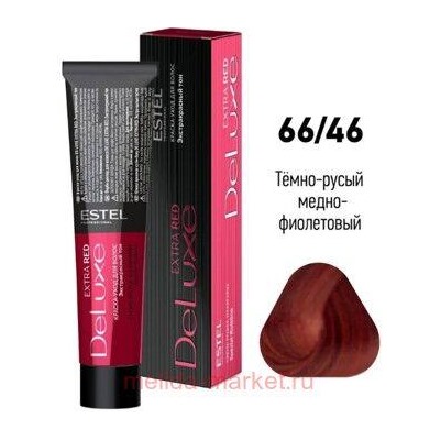 ESTEL DE LUXE 66/46 Краска-уход темно-русый медно-фиолетовый (Extra Red)