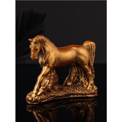 Фигурка гипс «Конь Граф», 11×13×5 см, бронза