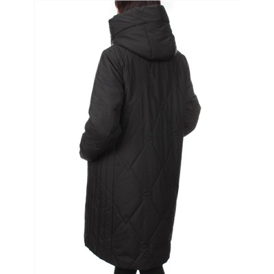 1119 BLACK Пальто зимнее облегченное женское (холлофайбер 150 гр.)