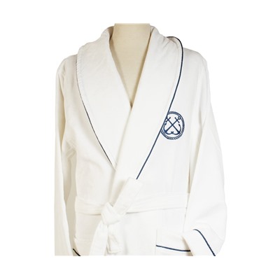 Халат Велюровый Мужской (M) Route Beyaz Bay Medium Bornoz- EcoCotton