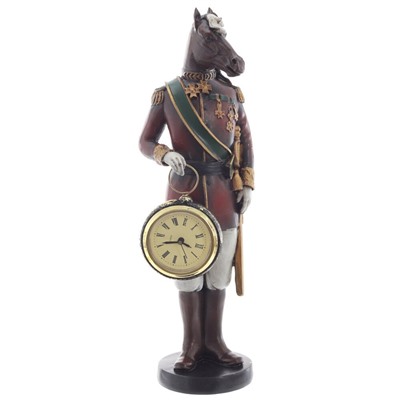 GAEM Фигурка декоративная "Лошадь" с часами D5см, (LR44x1), L10,5 W8 H31,5 см