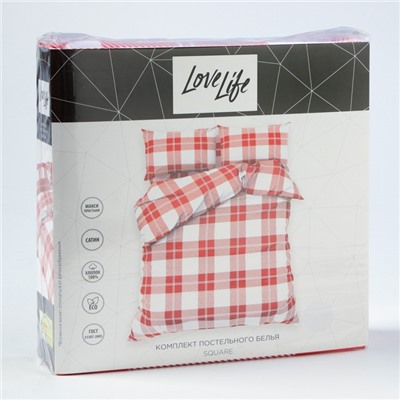 Новогоднее постельное бельё LoveLife 1,5сп Square 143*215см,150*225см,50*70см-2шт,100%хлопок,сатин