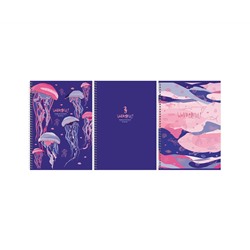 Тетрадь 80л., А4, клетка, на гребне BG "Wonderful", матовая ламинация, тиснение фольгой