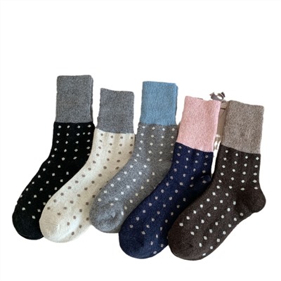 Demi-season warm woolen Japanese retro socks for boys, mid-length