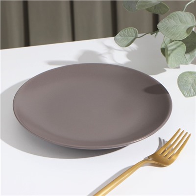 Десертная тарелка Доляна «Пастель», d=19 см, керамика, коричневая