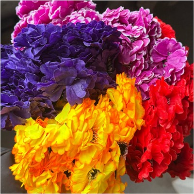 Цветы искусственные декоративные Мальва (5 цветков) 20 см