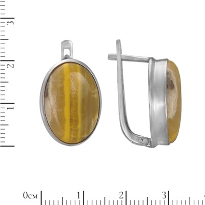 Серьги 'Соло' с яшмой, родий ИВСК31113-25ЯШ0R6
