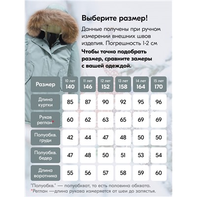 Куртка парка зимняя подростковая для девочки с капюшоном и мехом бирюзового цвета 9446Br